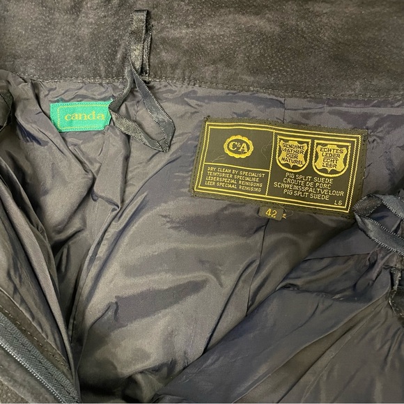 Vintage Canda C&A Genuine Leather Pants - Navy size 42 - Picture 4 of 5